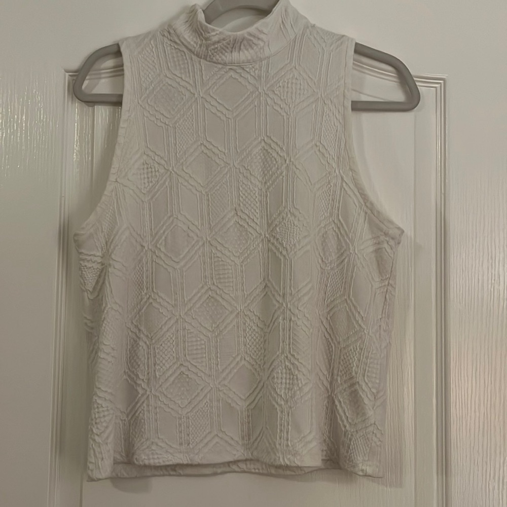 Anthropologie mock neck textured tank